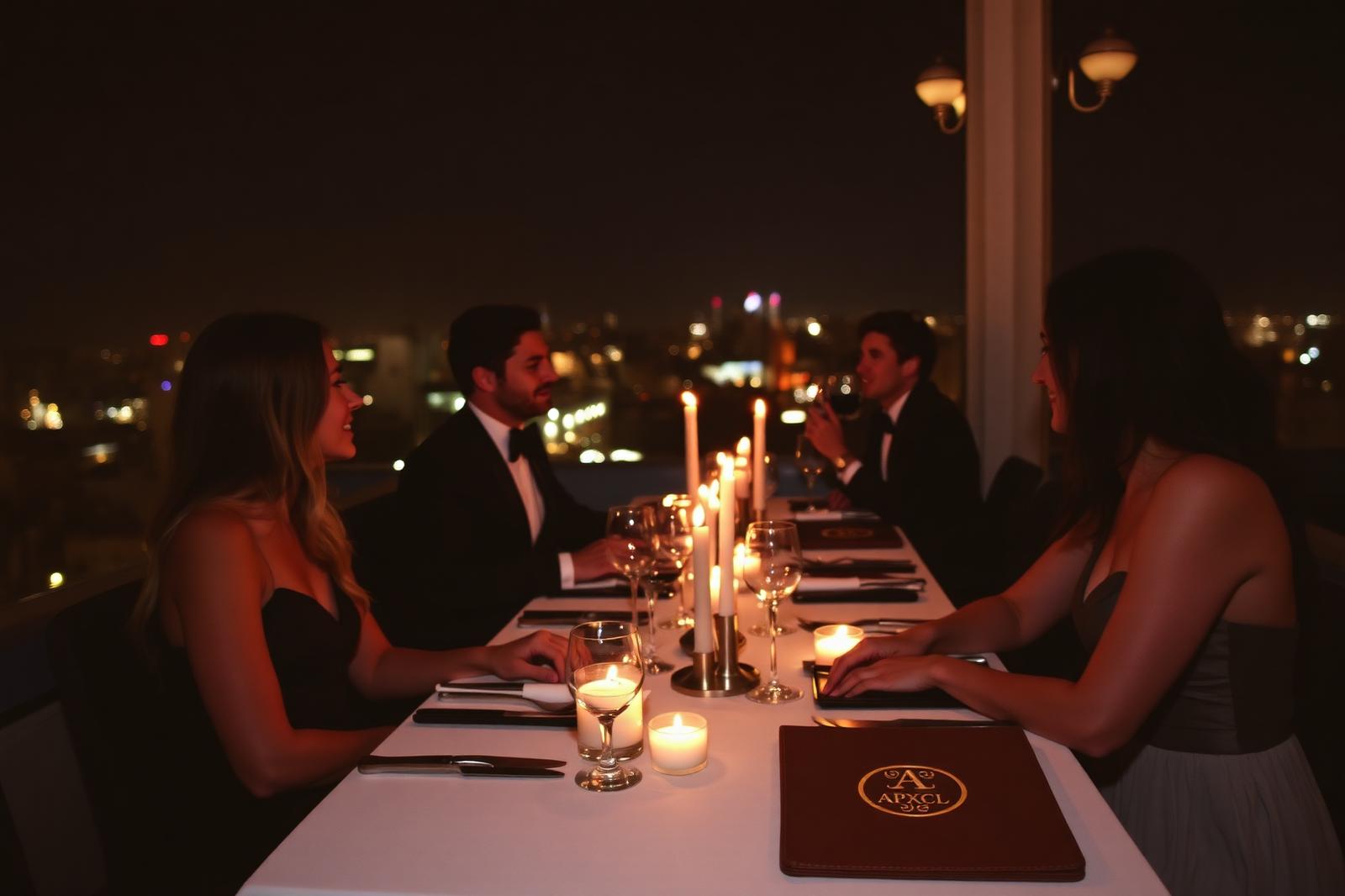 Madrid candlelit rooftop dinner