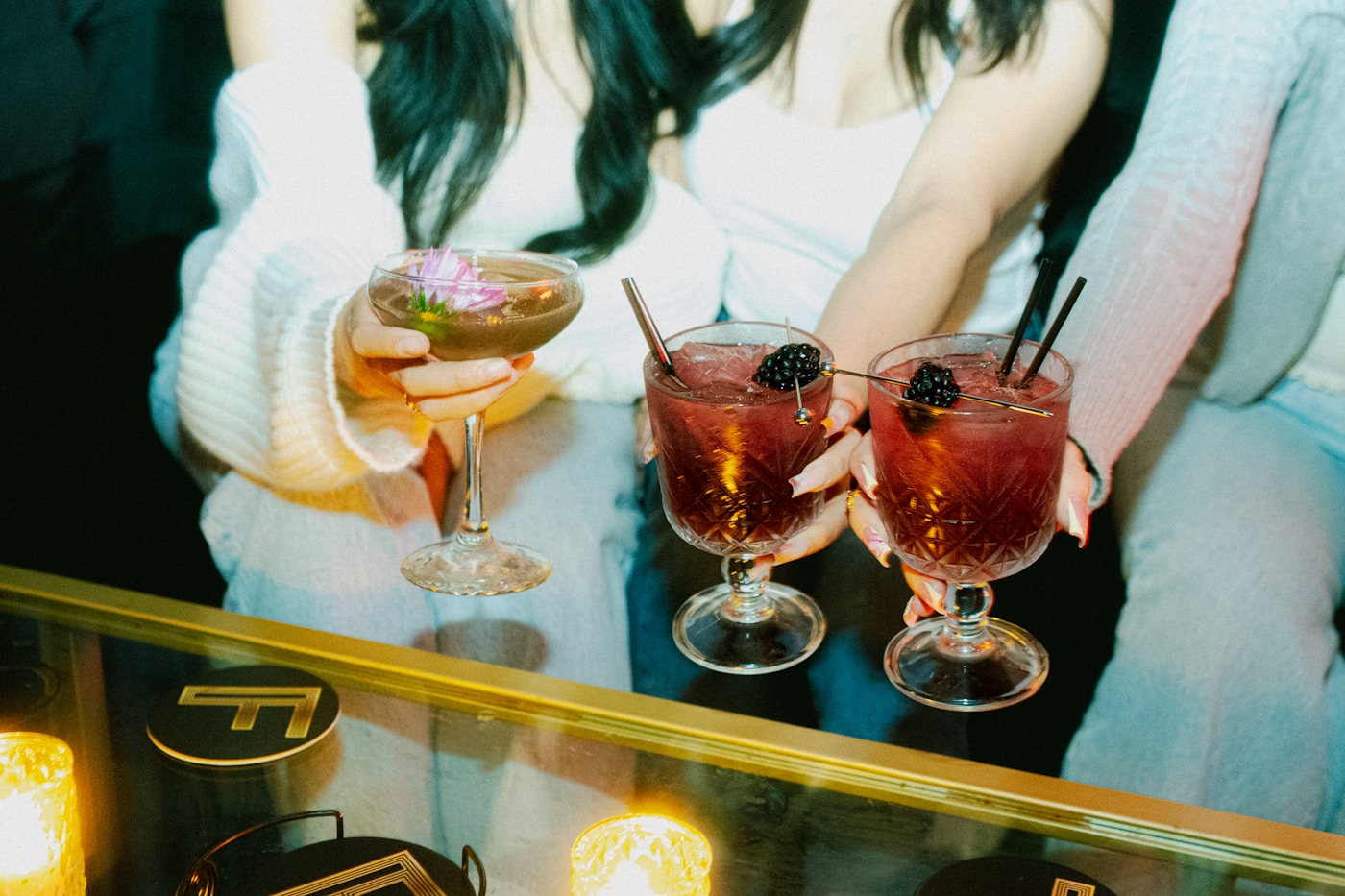 Cocktails under amber light — Tampa